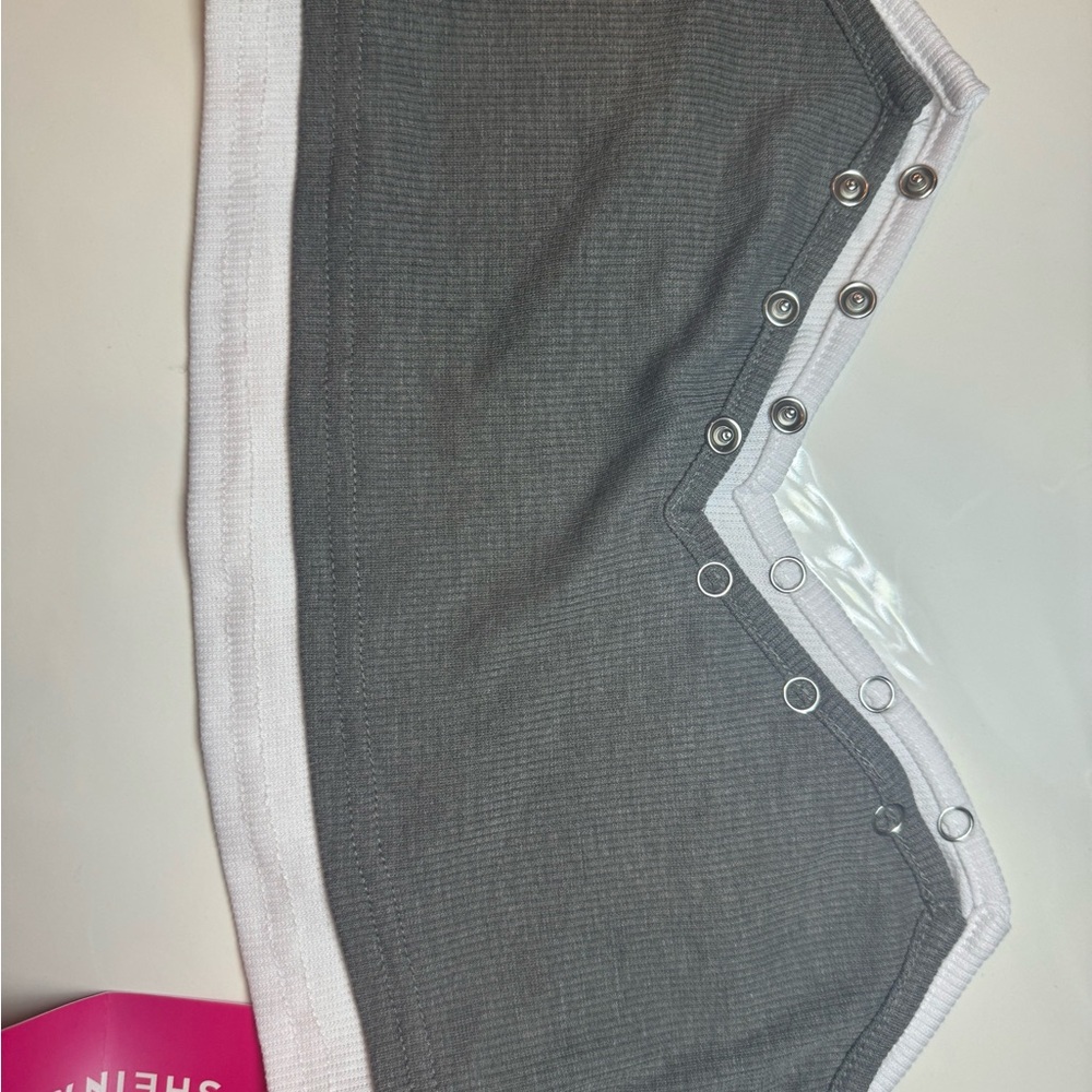 Crop top new never worn with tags trendy layered look/ buttons super cute/ sexy!
